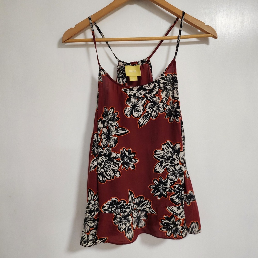 Maeve Burgundy Floral Slip Tank Top